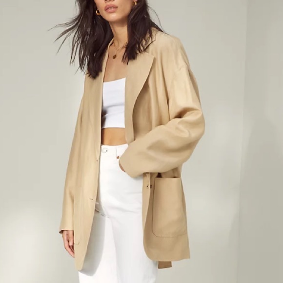 Aritzia Novella Black Linen Blazer Small - Picture 12 of 13